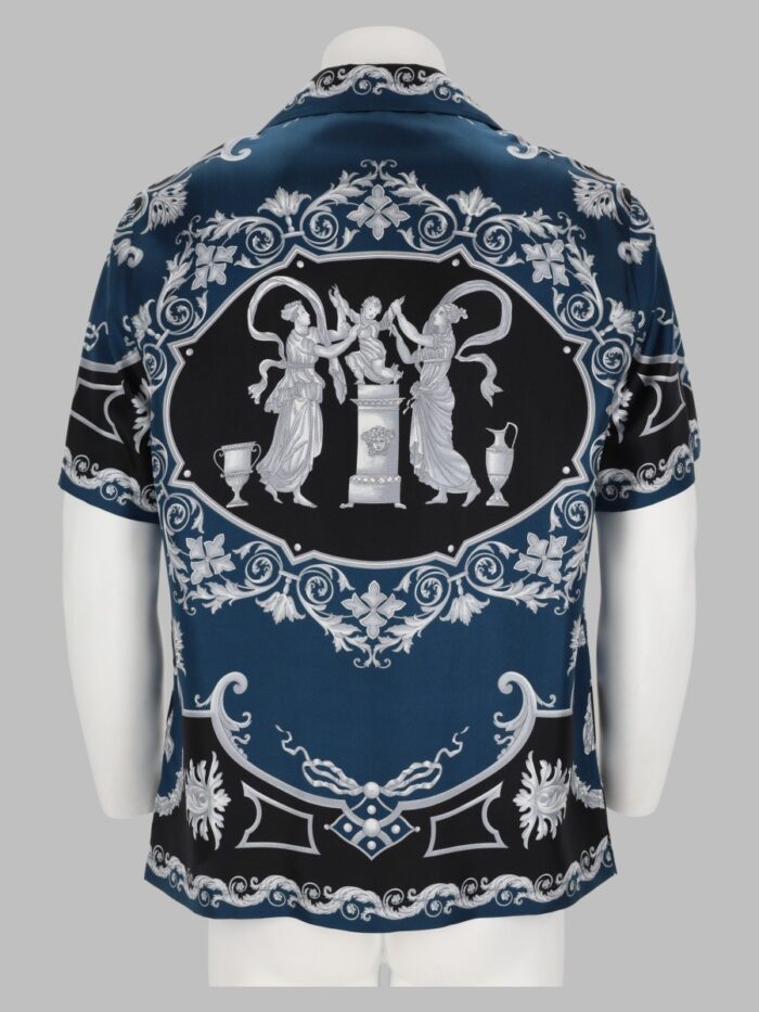 Versace Camicia In Seta Stampa Baroque