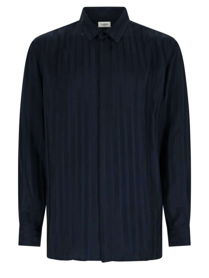 saint laurent camicia in viscosa a righe Saint Laurent Camicia In Viscosa A Righe