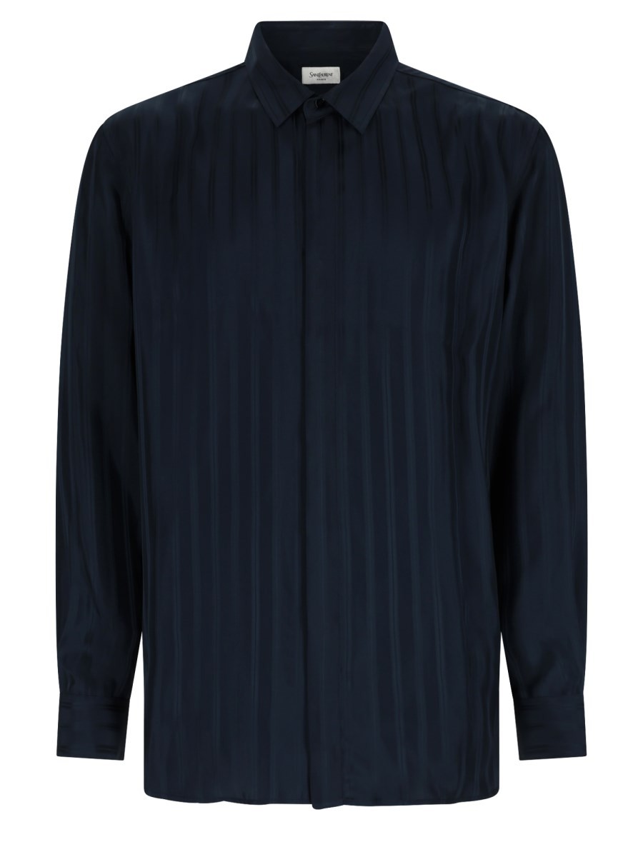 Saint Laurent Camicia In Viscosa A Righe