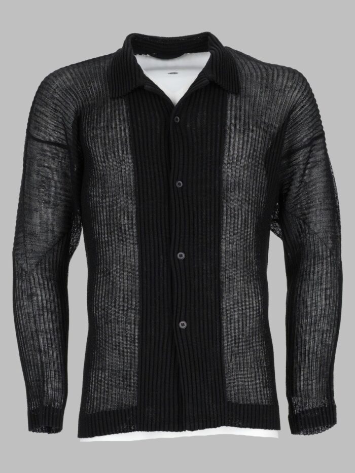 homme plisse issey miyake camicia "rustic mesh" in maglia plissettata HOMME PLISSE ISSEY MIYAKE Camicia "Rustic Mesh" In Maglia Plissettata