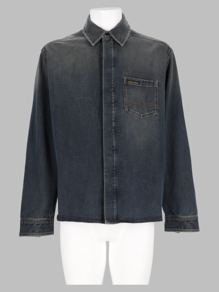 Golden Goose Deluxe Brand Camicia Slim Fit In Denim Di Cotone