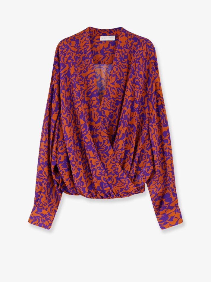dries van noten camiel cotton shirt with multicolor print Dries Van Noten Camiel Cotton Shirt With Multicolor Print
