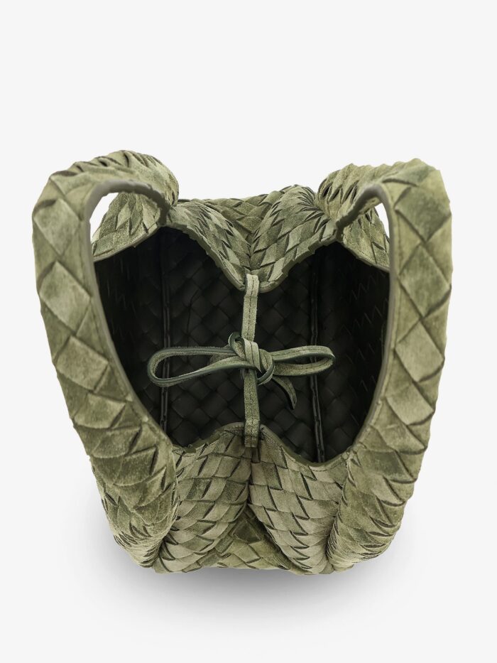 Bottega Veneta Campana Intrecciato Suede Shoulder Bag