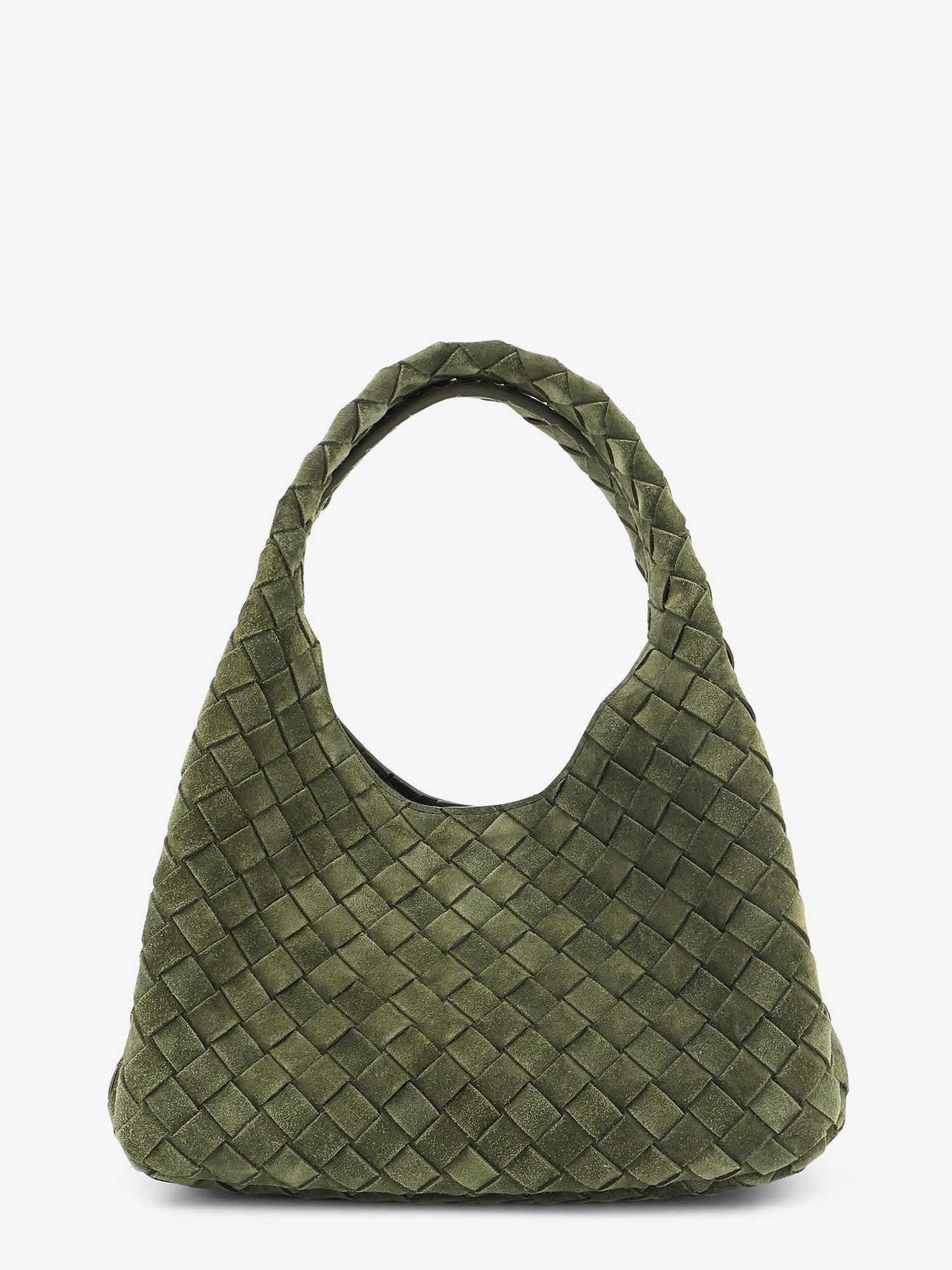 Bottega Veneta Campana Intrecciato Suede Shoulder Bag