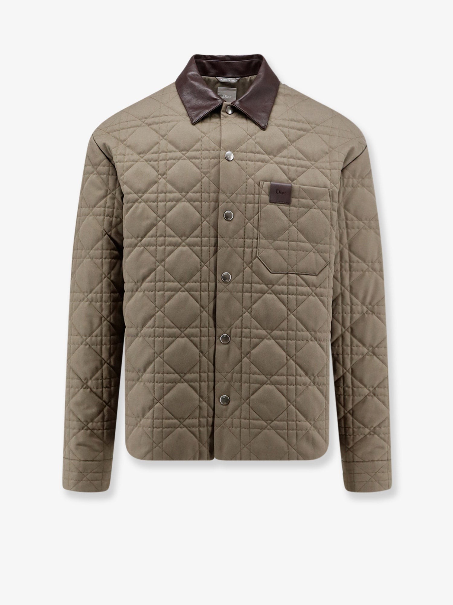 Cannage Shirt/Jacket With Dior Patch And Leather Collar