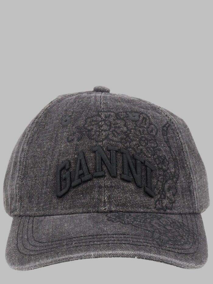 ganni cappello da baseball con ricami GANNI Cappello Da Baseball Con Ricami