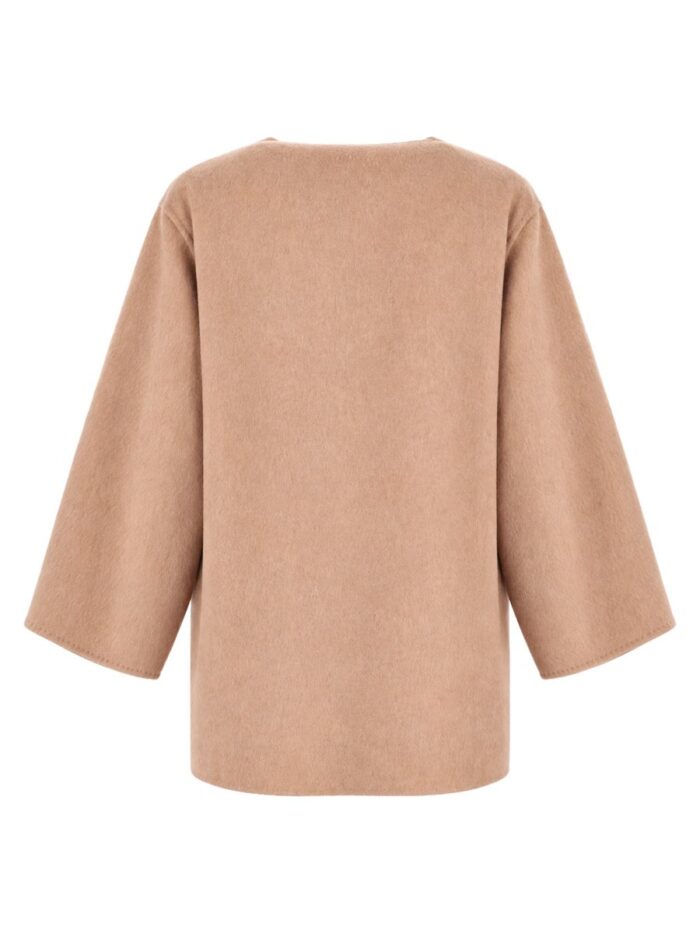 Max Mara Cappotto Cardigan In Cammello E Mohair