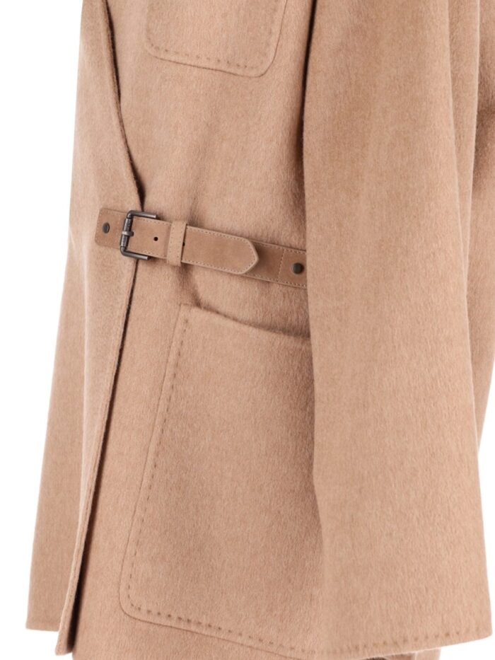 Max Mara Cappotto Cardigan In Cammello E Mohair