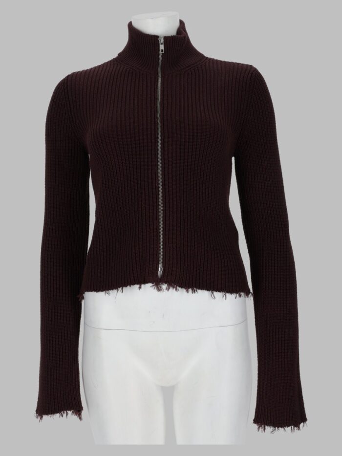mm6 maison margiela cardigan a coste con zip MM6 MAISON MARGIELA Cardigan A Coste Con Zip