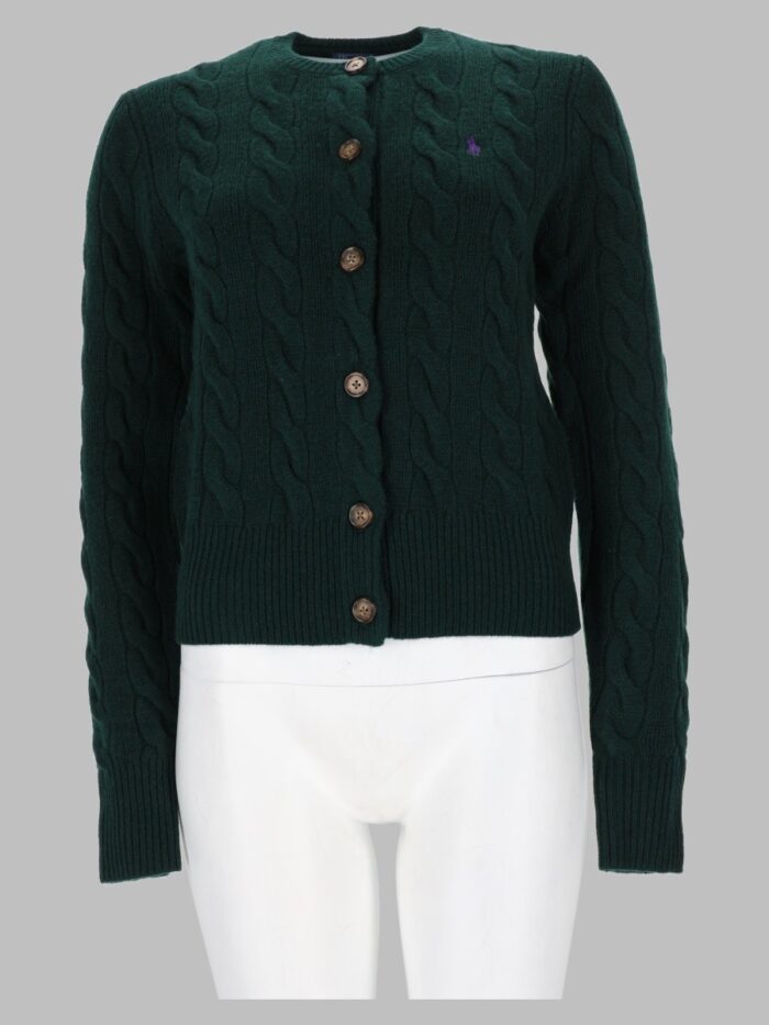 polo ralph lauren cardigan a trecce con logo Polo Ralph Lauren Cardigan A Trecce Con Logo