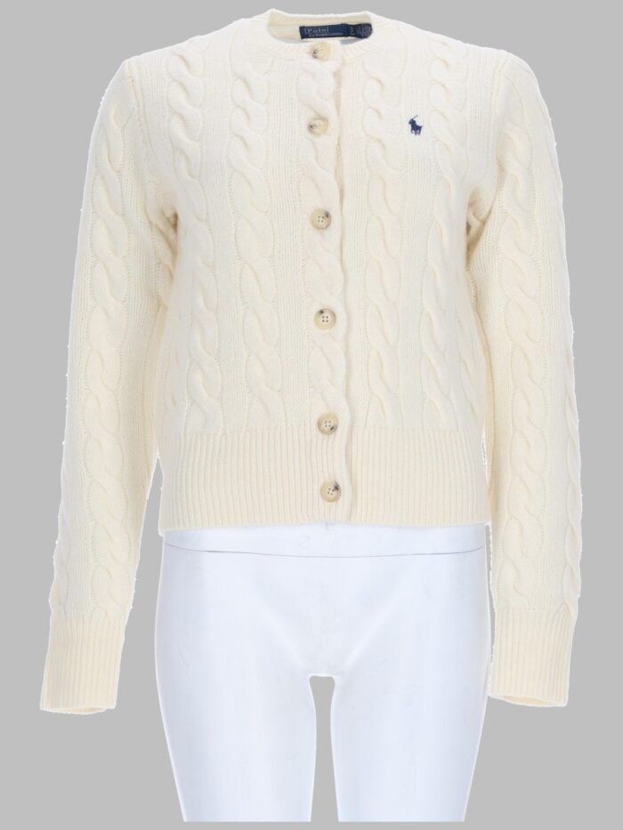 polo ralph lauren cardigan a trecce con logo Polo Ralph Lauren CARDIGAN A TRECCE CON LOGO