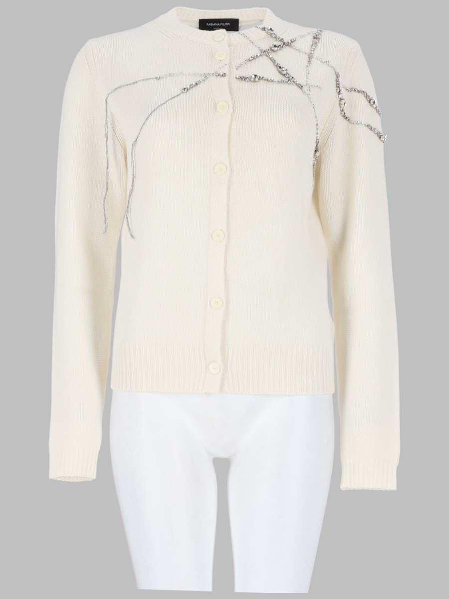 Fabiana Filippi CARDIGAN CON RICAMO STRASS