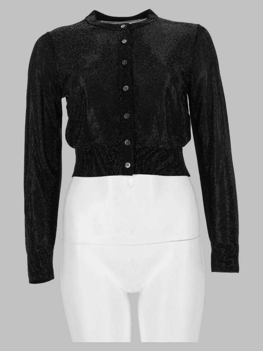 Alexander Wang Cardigan Cropped Con Perline Trasparenti