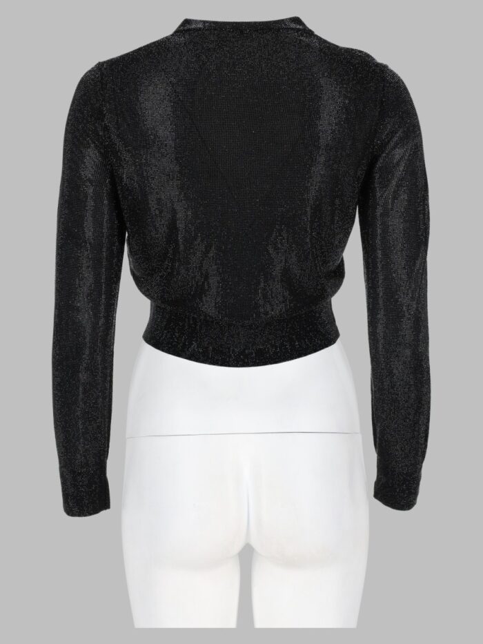 Alexander Wang Cardigan Cropped Con Perline Trasparenti