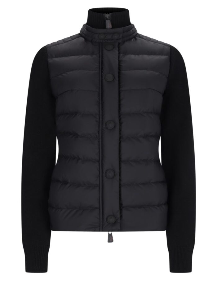 moncler grenoble cardigan imbottito in misto lana MONCLER GRENOBLE Cardigan Imbottito In Misto Lana