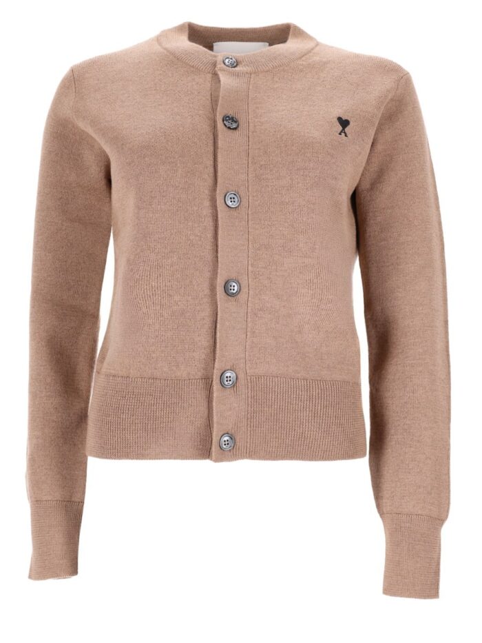 AMI PARIS Cardigan In Lana Con Logo
