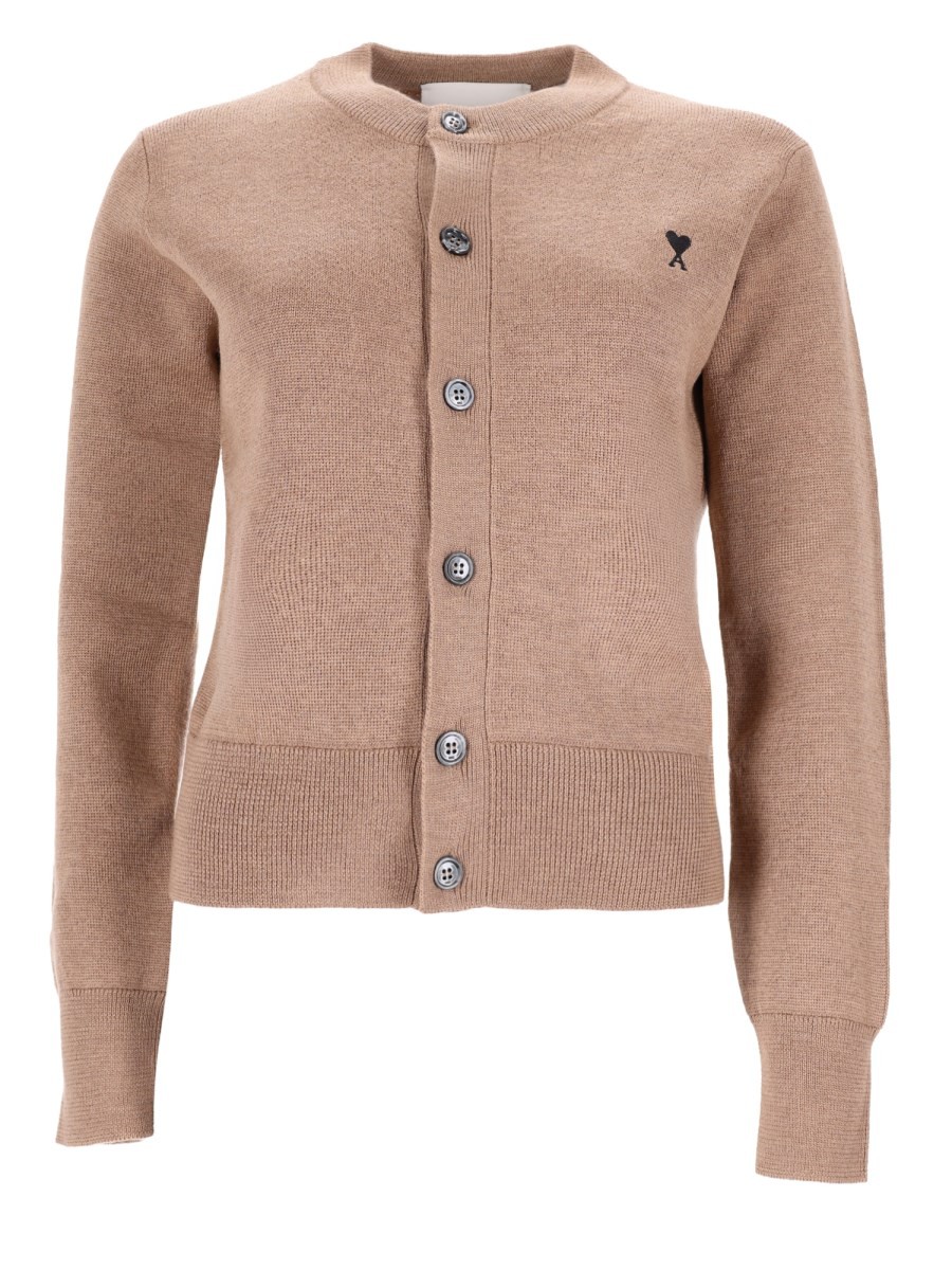 AMI PARIS Cardigan In Lana Con Logo