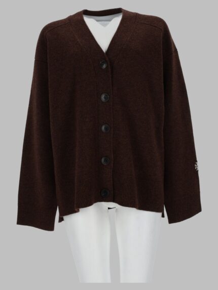 Tory Burch Cardigan In Lana Con Logo