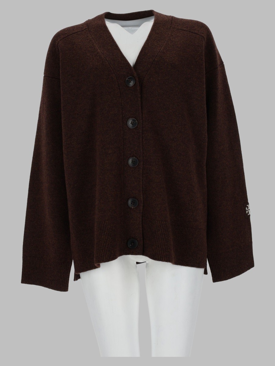 Tory Burch Cardigan In Lana Con Logo