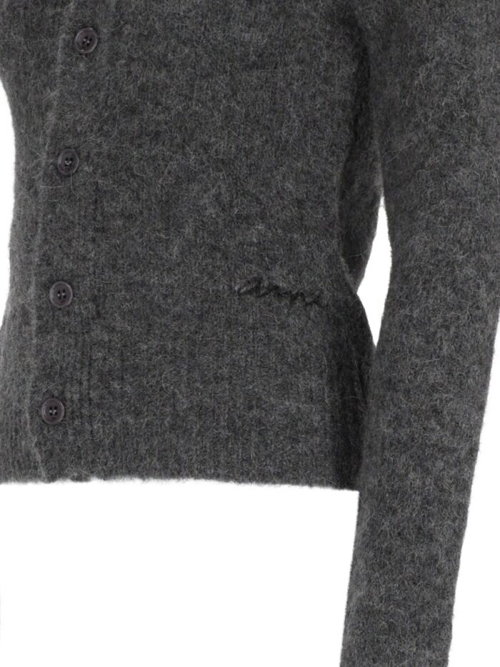 AMI PARIS Cardigan In Lana E Alpaca