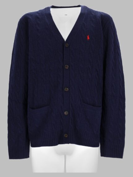 Polo Ralph Lauren Cardigan In Lana E Cashmere A Trecce
