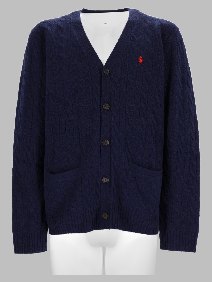 Polo Ralph Lauren Cardigan In Lana E Cashmere A Trecce