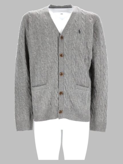 Polo Ralph Lauren Cardigan In Lana E Cashmere A Trecce