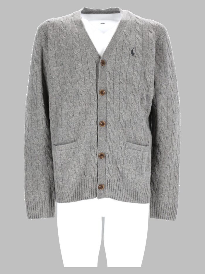Polo Ralph Lauren Cardigan In Lana E Cashmere A Trecce