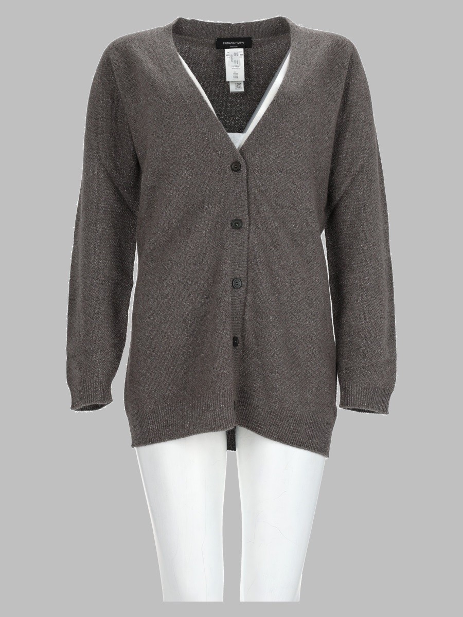 Fabiana Filippi Cardigan In Lana Misto Seta E Cashmere