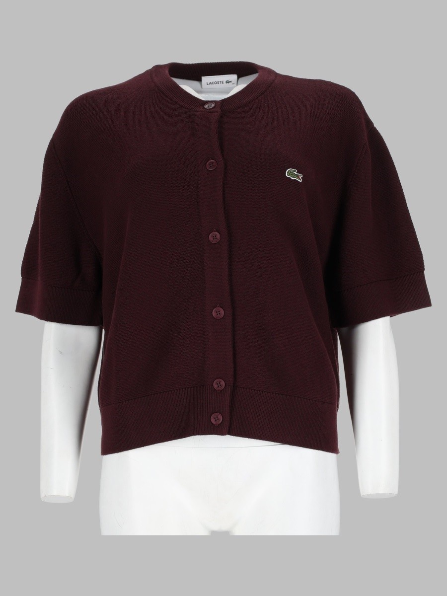 Lacoste Cardigan In Misto Cotone E Lana