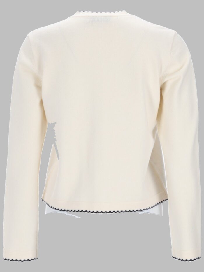 Tory Burch CARDIGAN "KENDRA" IN LANA CON BORDI SMERLATI
