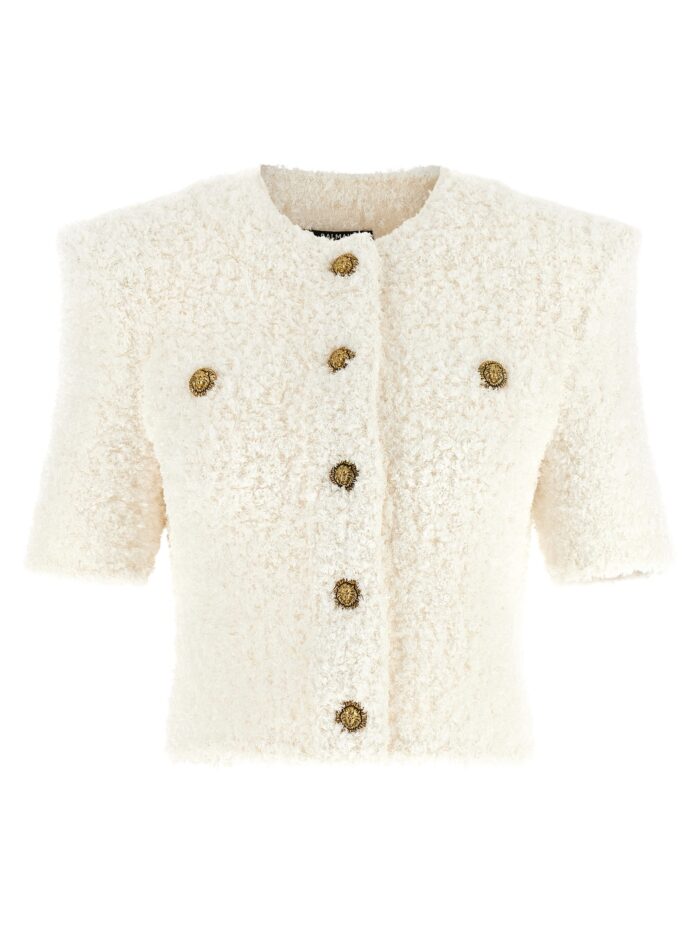 balmain cardigan tweed plumetis Balmain Cardigan Tweed Plumetis