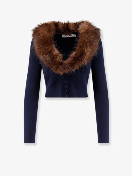 SELF PORTRAIT Cardigan With Faux Fur Profile