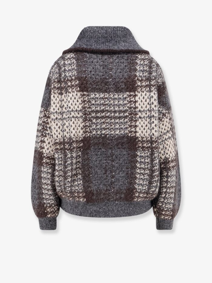 Brunello Cucinelli Cardigan With Intarsia And Micro-sequin Embroidery