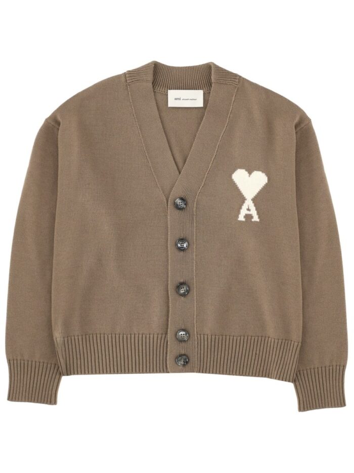 ami paris cardigan with logo AMI PARIS CARDIGAN WITH LOGO