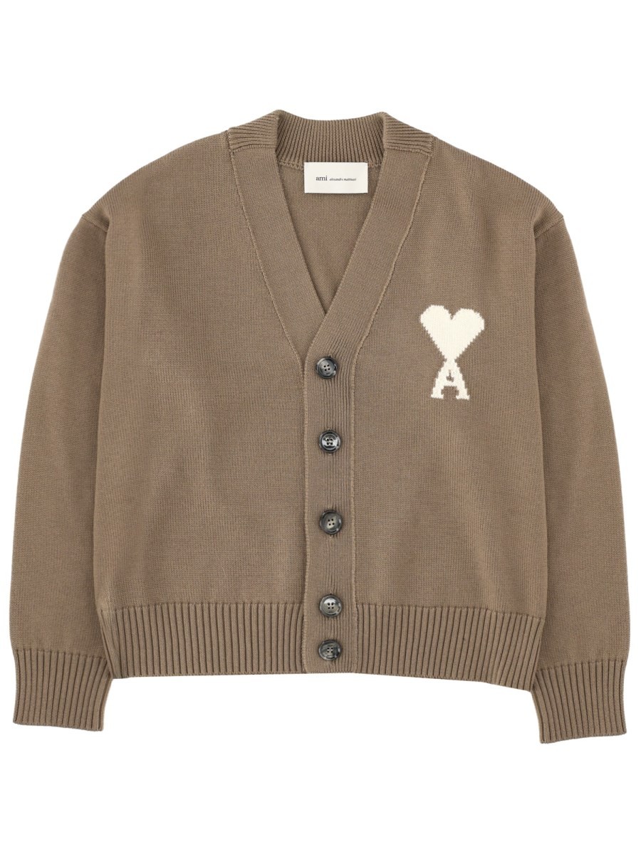 AMI PARIS CARDIGAN WITH LOGO