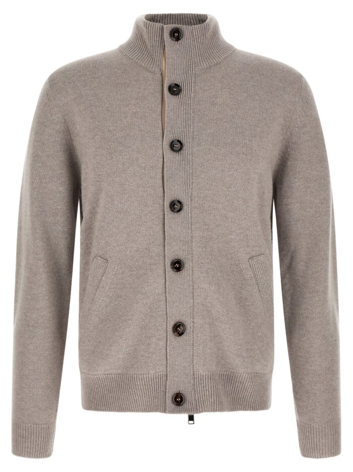 brioni cardigan with price list collar BRIONI Cardigan With Price List Collar