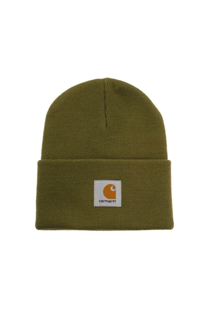 carhartt wip beanie hat with logo patch CARHARTT WIP Beanie Hat With Logo Patch