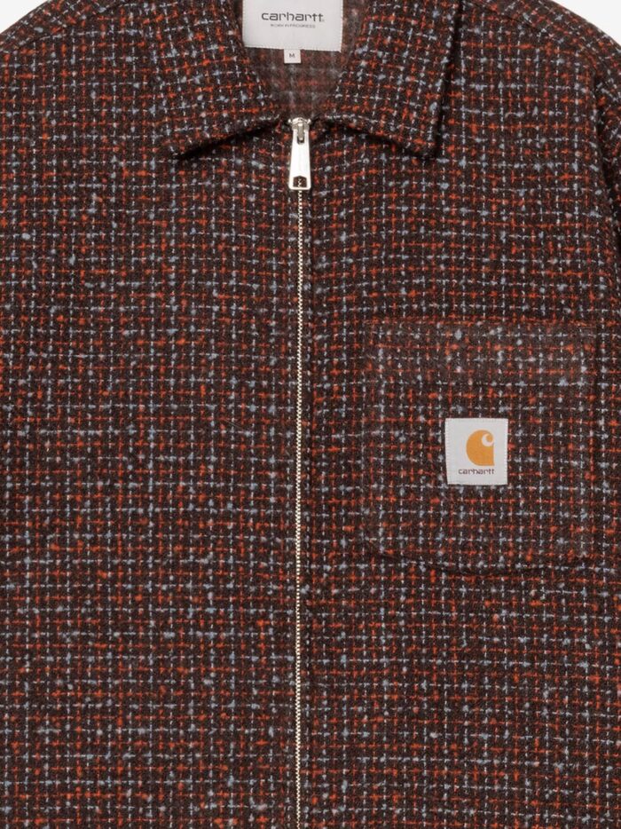 carhartt wip bellamy shirt jac jacket with logo patch on the front Carhartt Wip Bellamy Shirt Jac Jacket With Logo Patch On The Front