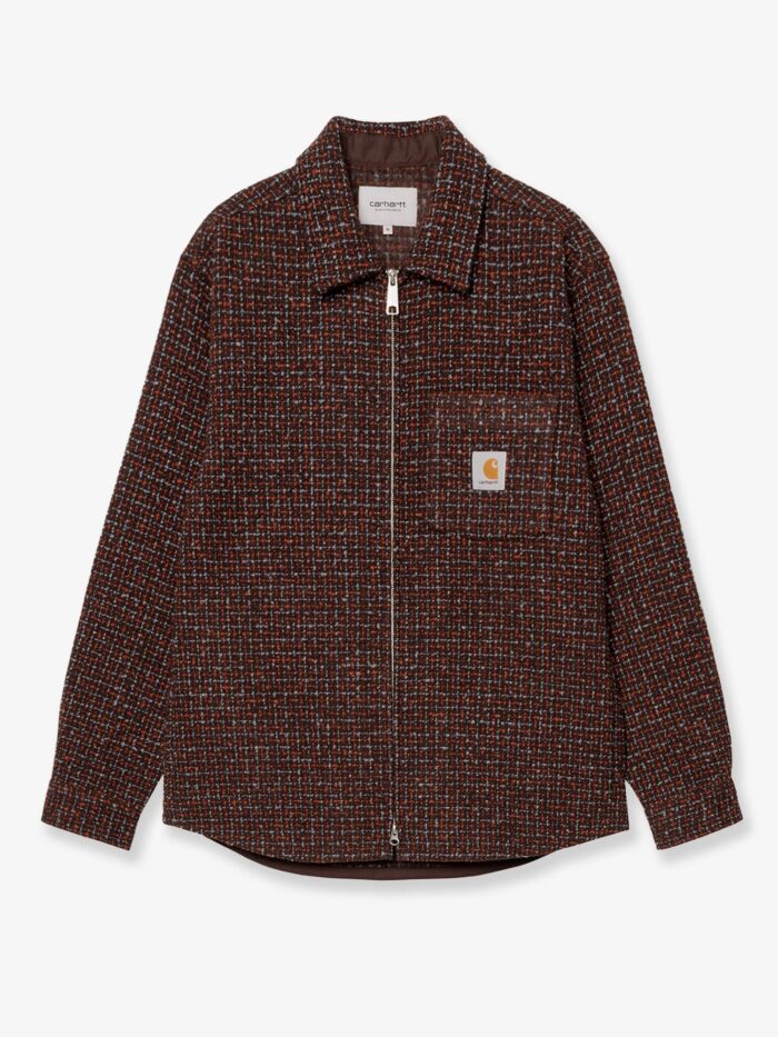 carhartt wip bellamy shirt jac jacket with logo patch on the front Carhartt Wip Bellamy Shirt Jac Jacket With Logo Patch On The Front