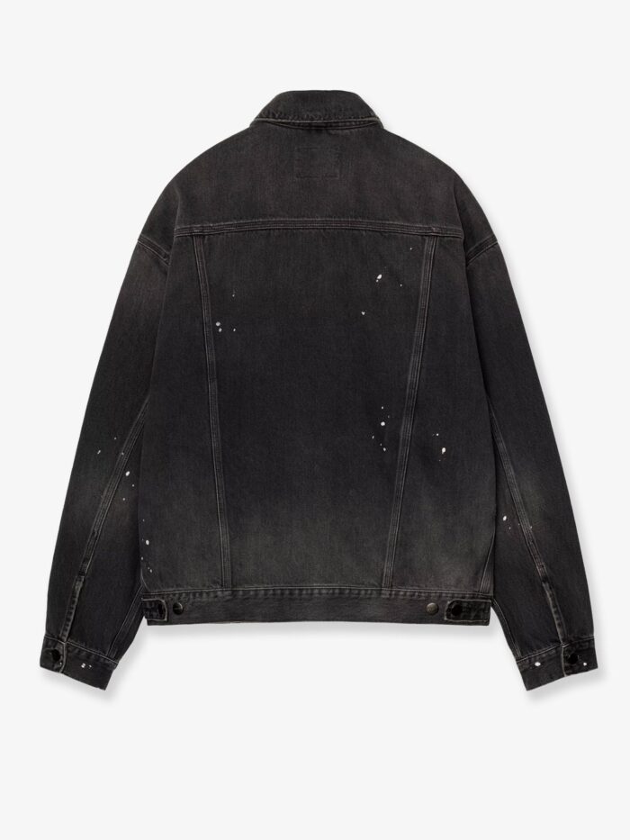 Carhartt Wip Black Denim Jacket With A Distressed Effect