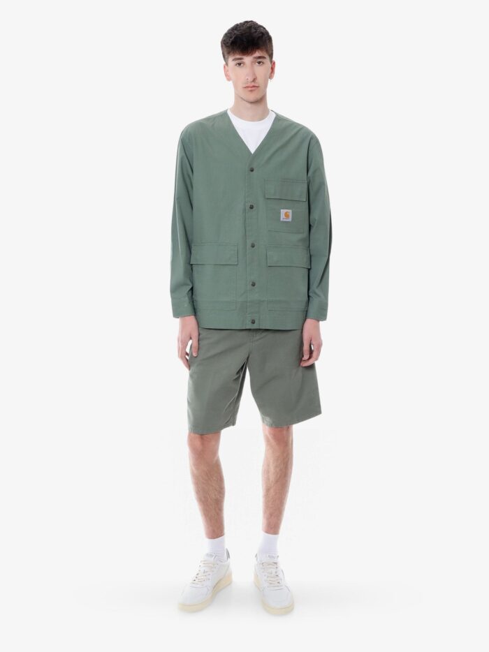 Carhartt Wip Single Knee Cotton Bermuda Shorts With Logo Patch