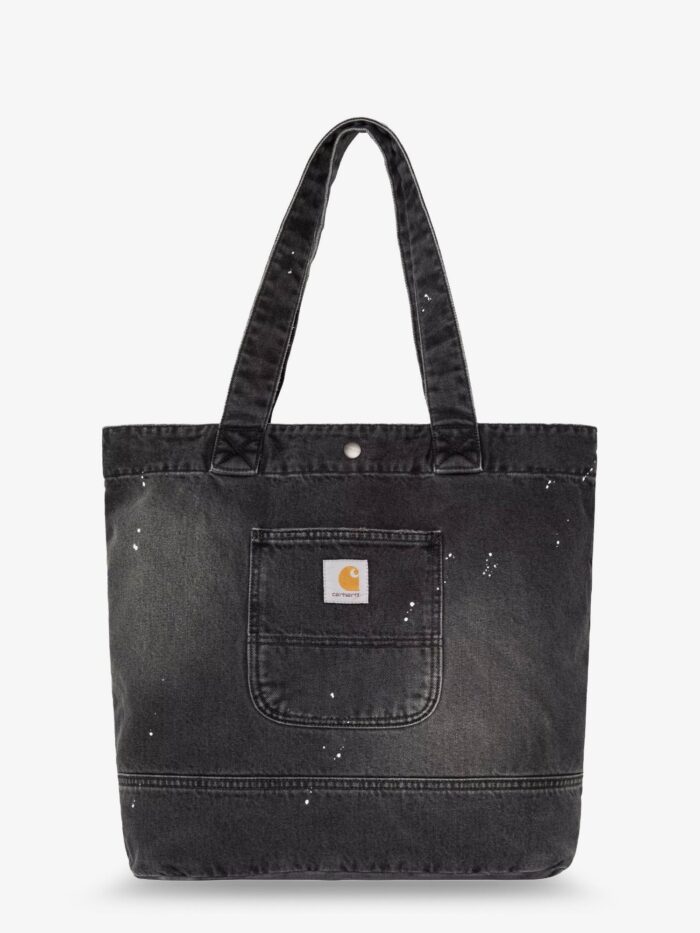 carhartt wip used effect black denim shopping bag Carhartt Wip Used-effect Black Denim Shopping Bag