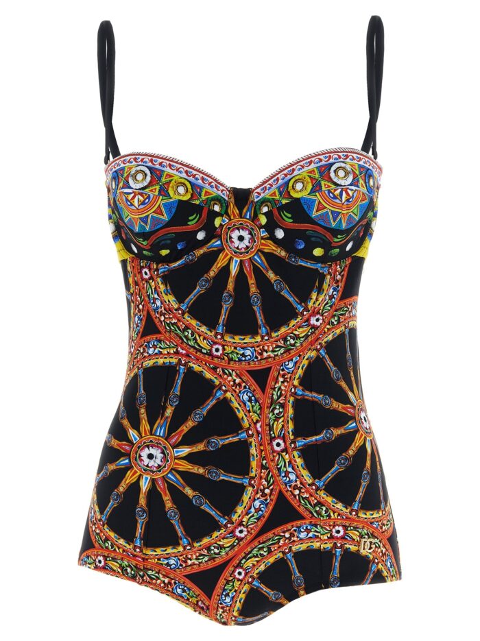 dolce & gabbana 'carretto' one piece swimsuit Dolce & Gabbana 'Carretto' One-piece Swimsuit