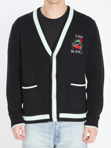 Casablanca Cardigan with Stacked Casa Mountain Temple design