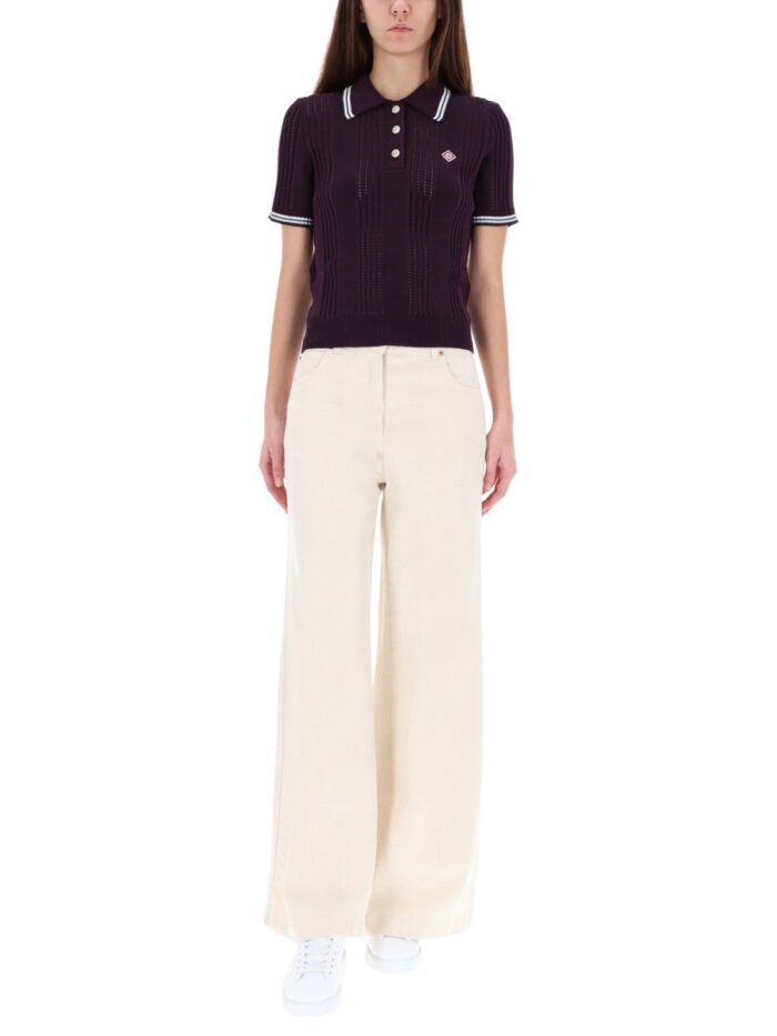 CASABLANCA COTTON KNIT POLO SHIRT