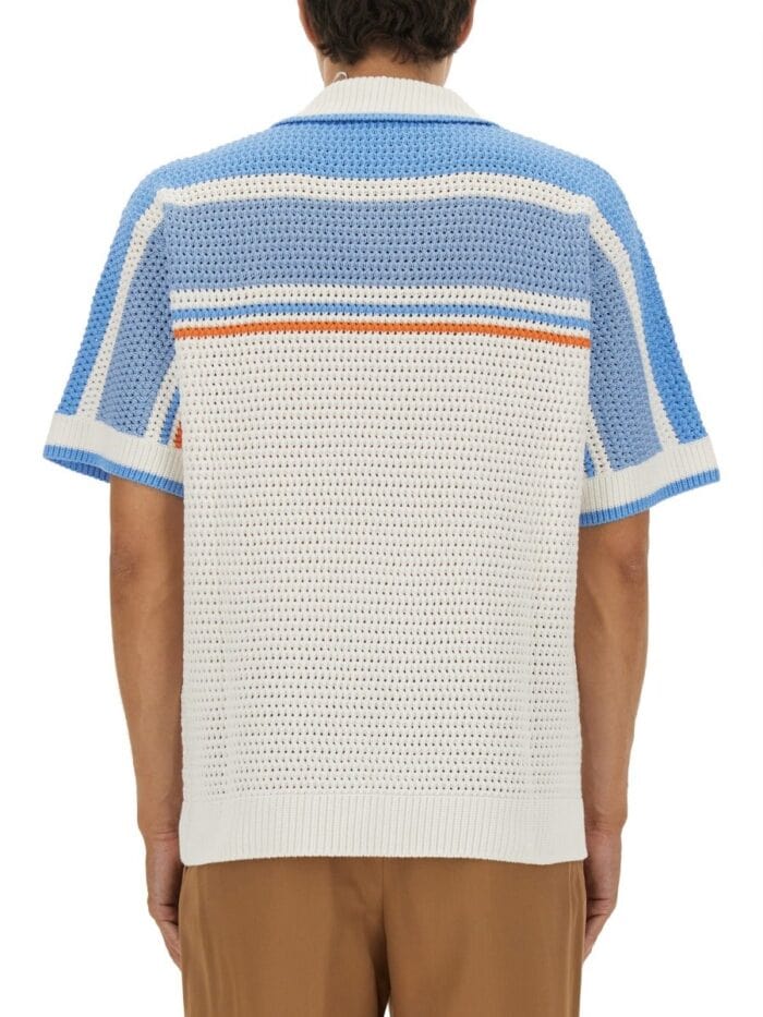 CASABLANCA COTTON KNIT TENNIS SHIRT