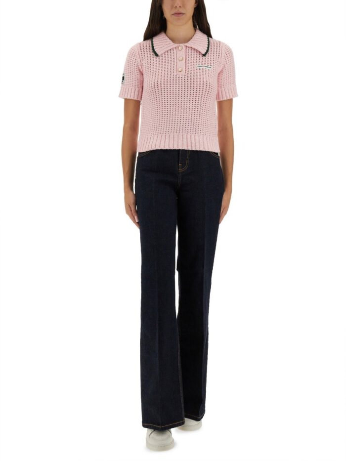 CASABLANCA COTTON MOULINÉ POLO SHIRT