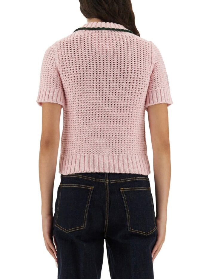 CASABLANCA COTTON MOULINÉ POLO SHIRT