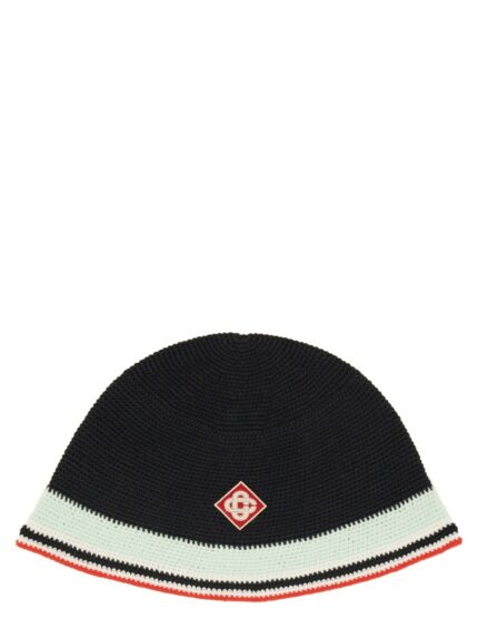 CASABLANCA CROCHET HAT WITH LOGO